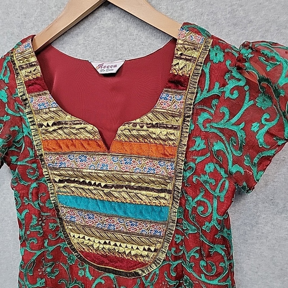 Indian‎ Ethnic Floral Tunic Dress For Women XS Boho Hippie Vintage Look Festival